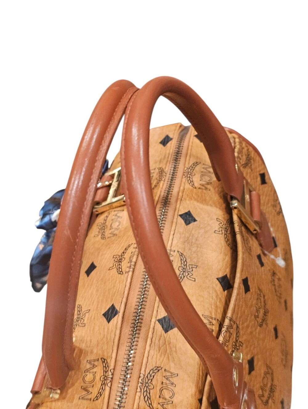 MCM Vintage Cognac Visetos Boston Bag - Picture 7 of 10